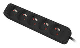 Lanberg PS0-05E-0100-IEC-BK power extension 1 m 5 AC outlet(s) Indoor Black