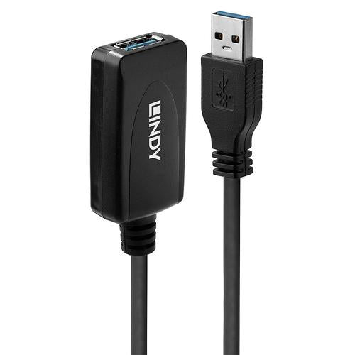 Lindy 43155 USB-kabel USB 3.2 Gen 1 (3.1 Gen 1) 5 m USB A 5 Gbit/sek. Sort