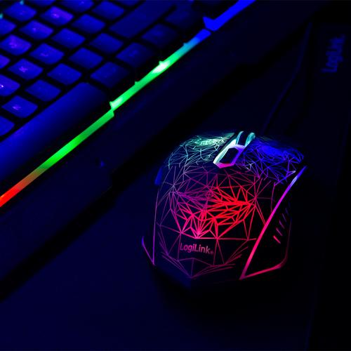 LogiLink ID0185 tastatur Mus inkluderet Spil USB QWERTY Engelsk Sort