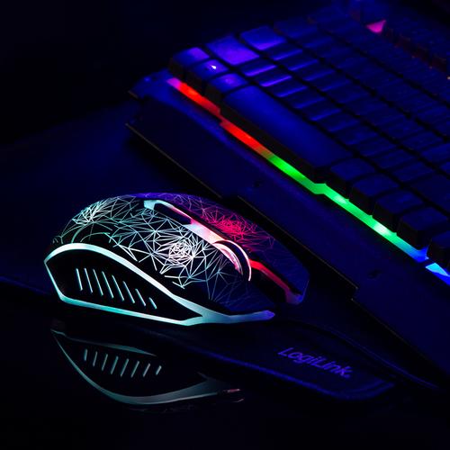LogiLink ID0185 tastatur Mus inkluderet Spil USB QWERTY Engelsk Sort