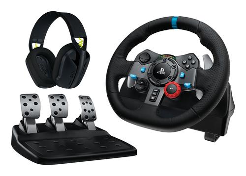 Logitech G 991-000539 Gaming Controller Rat + pedaler + headset PC, PlayStation 4, PlayStation 5, Playstation 3 Sort