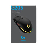 Logitech Gaming Mouse G203 LIGHTSYNC Optisk Kabling Sort