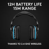 Logitech Gaming Headset G935 Trådløs Høretelefoner Sort Blå