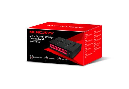 Mercusys MS105G netværksswitch Ikke administreret Gigabit Ethernet (10/100/1000) Sort