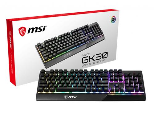 MSI Vigor GK30 tastatur Spil USB QWERTY US International Sort