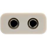 Hvid headset-adapter til headsets med separate hovedtelefon-/mikrofonstik - 3,5 mm 4-positions til 2x 3-positions 3,5 mm M/F