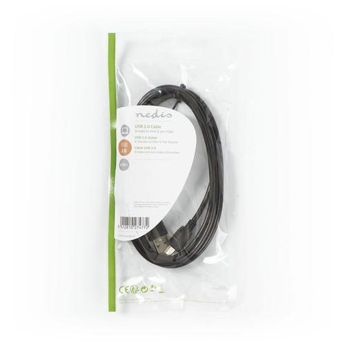 Nedis CCGP60300BK20 USB cable USB 2.0 2 m USB A Mini-USB B 0.48 Gbit/s Black