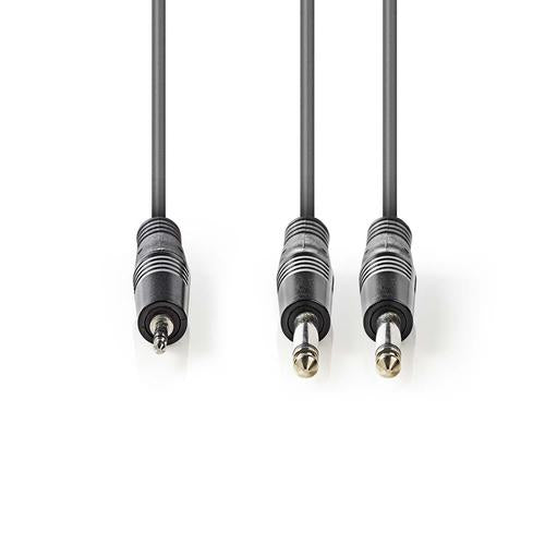 Nedis COTH23200GY15 audio cable 1.5 m 2 x 6.35mm 3.5mm Grey