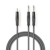 Nedis COTH23200GY15 audio cable 1.5 m 2 x 6.35mm 3.5mm Grey
