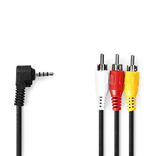 Nedis CVGL22400BK10 video cable adapter 1 m 3 x RCA