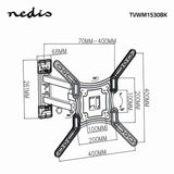 Nedis TVWM1530BK tv-beslag 139,7 cm (55") Sort