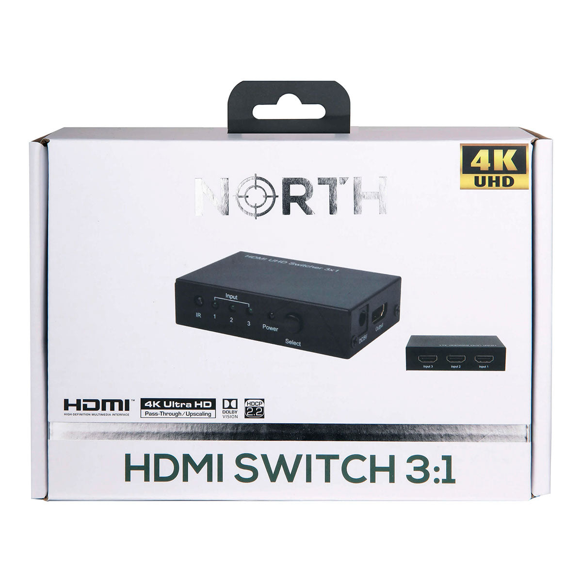 North HDMI Switch 4K (3:1) m/fjernbetjening