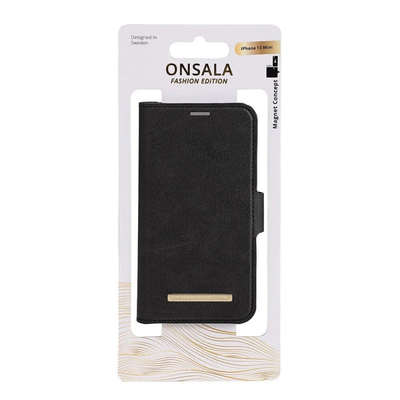 Onsala 2-i-1 magnetisk pungetui til iPhone 13 Mini Midnight Black
