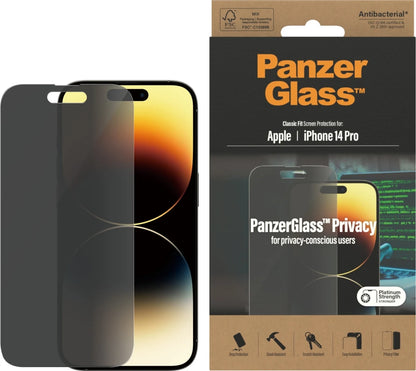 PanzerGlass Classic Fit Privacy iPhone 14 Pro Hærdet Glas