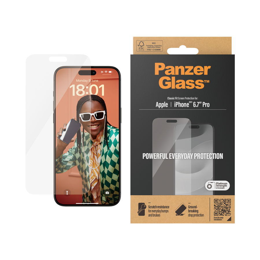 PANZERGLASS TIL IPHONE 15 PRO MAX, CLASSIC FIT