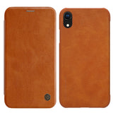Nillkin Qin Series-cover til iPhone Xr, brunt