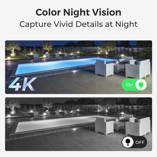 Reolink W330 - 4K Wi-Fi 6 Camera, 2.4/5 GHz Dual-Band Wi-Fi, Color Night Vision, Person/Vehicle/Animal Detection