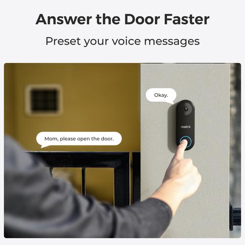 Reolink D340P - 5MP Wired Video Doorbell with Chime, PoE, Person Detection, Two-Way Audio, Works with NVRs