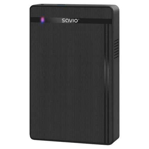 Savio AK-87 storage drive enclosure HDD/SSD enclosure Black 2.5/3.5"