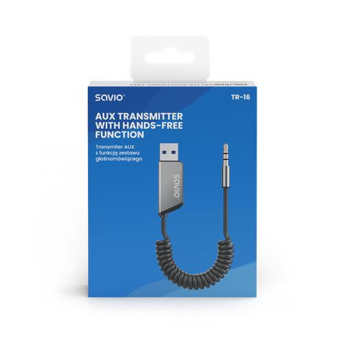 Savio TR-16 FM transmitter 2400 - 2483.5 MHz Bluetooth Black, Silver