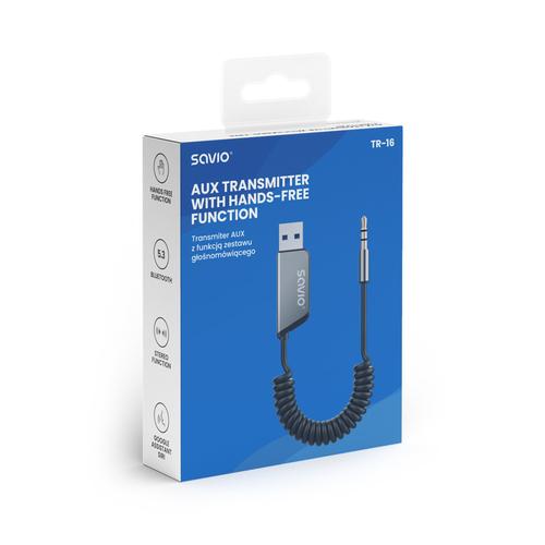 Savio TR-16 FM transmitter 2400 - 2483.5 MHz Bluetooth Black, Silver