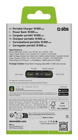 SBS TTBB10000FASTPD2 power bank 10000 mAh Black