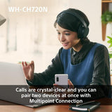 Sony WHCH720NP.CE7 hovedtelefoner/headset Kabel & trådløs Opkald/musik USB Type-C Bluetooth Blå