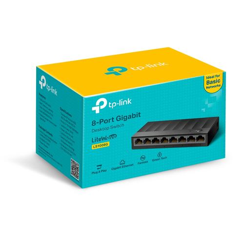 TP-Link LS1008G Ikke administreret Gigabit Ethernet (10/100/1000) Sort
