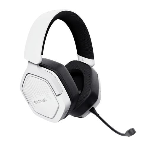 Trust GXT 493W Carus Headset Kabel & trådløs Headset, Hjelm Spil USB Type-C / USB Type-A Bluetooth Hvid