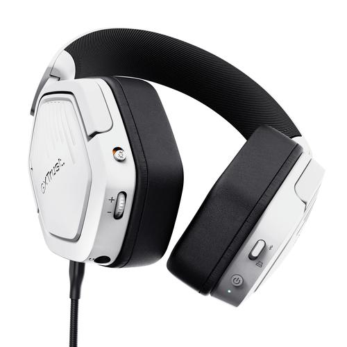 Trust GXT 493W Carus Headset Kabel & trådløs Headset, Hjelm Spil USB Type-C / USB Type-A Bluetooth Hvid