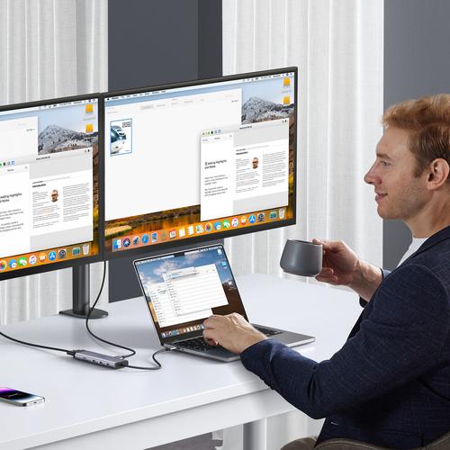 Ugreen Revodok USB-C 6-IN-1 Hub met 4K HDMI USB Type-C 10000 Mbit/s
