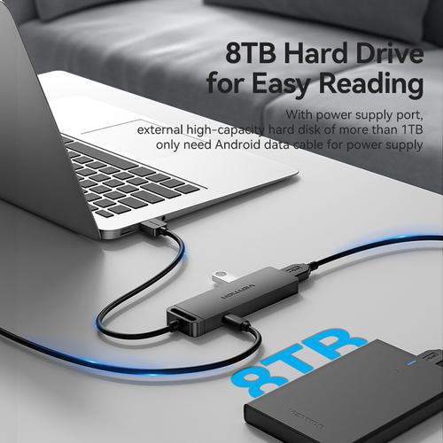 Vention 4-Port USB 3.0 Hub With Power Supply 0.15M Black