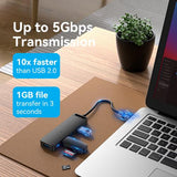 Vention 4-Port USB 3.0 Hub With Power Supply 0.15M Black
