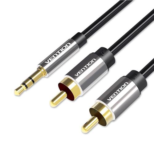 Vention 3.5mm Male to 2RCA Male Audio Cable 1.5M Black Metal Type