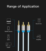 Vention 3.5mm Male to 2RCA Male Audio Cable 1.5M Black Metal Type