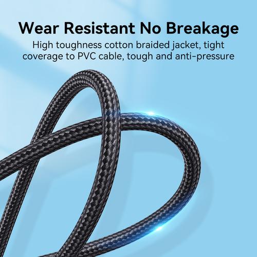 Vention Cotton Braided HDMI-A Male to Male HD Cable 8K 5M Blue Aluminum Alloy Type