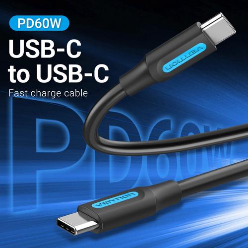 Vention COSBF USB-kabel USB 2.0 1 m USB C 0,48 Gbit/sek. 60 W Sort