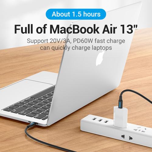 Vention COSBF USB-kabel USB 2.0 1 m USB C 0,48 Gbit/sek. 60 W Sort
