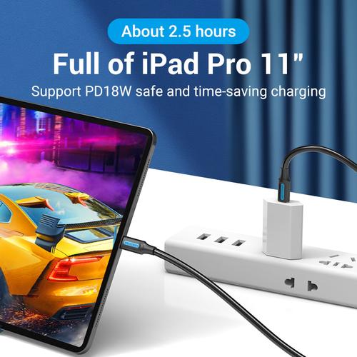 Vention COSBF USB-kabel USB 2.0 1 m USB C 0,48 Gbit/sek. 60 W Sort