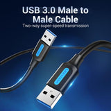 Vention USB 3.0 A Male to A Male Cable 1.5M Black PVC Type