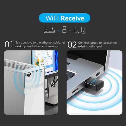 Vention USB Wi-Fi Adapter 2.4G Black