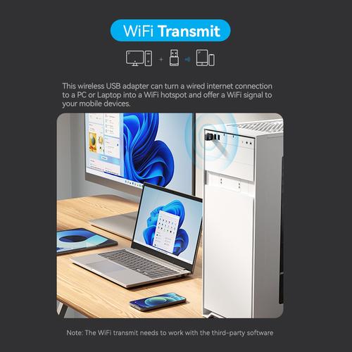 Vention USB Wi-Fi Adapter 2.4G Black