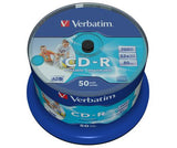 Matricas CD-R AZO Verbatim 700MB 1x- 52x Wide Printable non ID,50 Pack Spindle