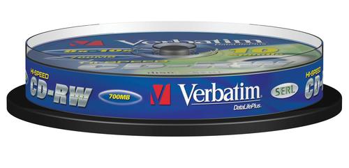 Matricas CD-RW SERL Verbatim 700MB 12x, 10 Pack Spindle