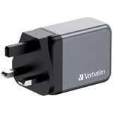 Verbatim GNC-65 GaN Charger 65W with 2 x USB-C PD 65W / 1 x USB-A QC 3.0 (EU/UK/US)