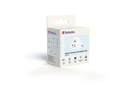 Verbatim World to Europe Adapter WTEU-02 Travel Plug