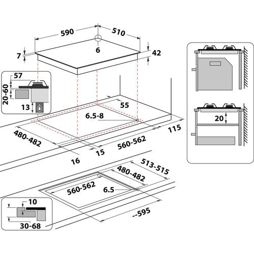 Whirlpool AKTL 629/S Silver Built-in Gas 4 zone(s)