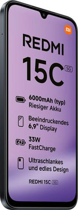 Xiaomi Redmi 15C 17.5 cm (6.9") 5G USB Type-C 4 GB 128 GB 6000 mAh Black