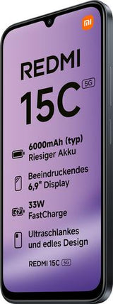 Xiaomi Redmi 15C 17.5 cm (6.9") 5G USB Type-C 4 GB 128 GB 6000 mAh Black
