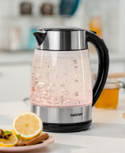 Zelmer ZCK8026 electric kettle 1.7 L 2200 W Black, Transparent